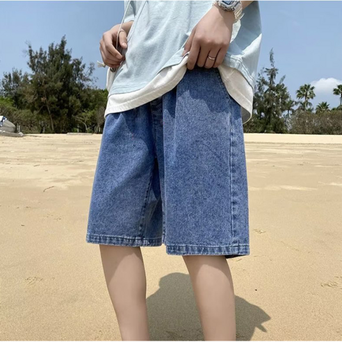 버뮤다 데님 밴딩팬츠