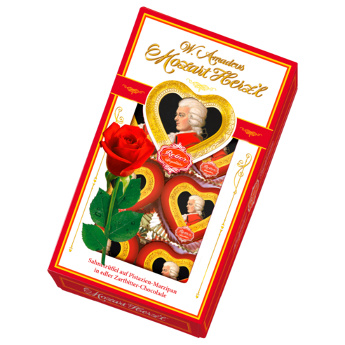레버 Reber 모차르트 하트 마지판 다크 초콜릿 80g