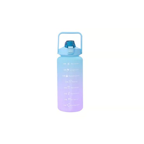 2000 ml 운동 물컵 헬 스 밴드 빨대 주전자 휴대용 플라스틱 고용량, 그린 커버