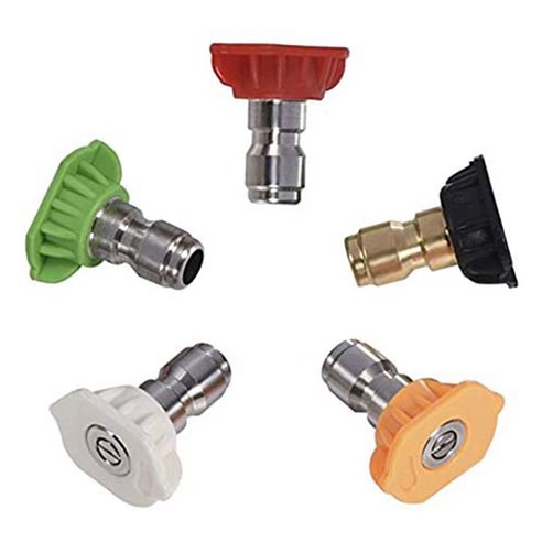 노 브랜드 1/4 황동 여성용 퀵 피팅 및 5개 1/4도 압력 와셔 노즐이있는 도구 Karcher 용 팁, 1개