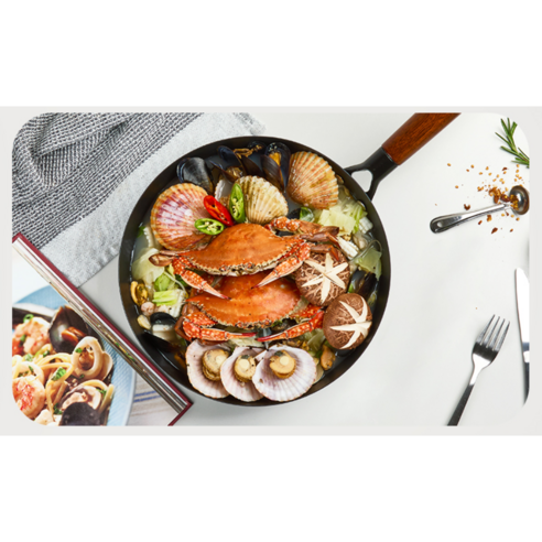 맛있고 건강한 요리에 필수적인 [클리아] IH 유도가열 무쇠팬