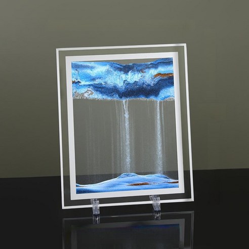 비비드닷 인테리어 액자모래시계 17 x 22 cm, 블루