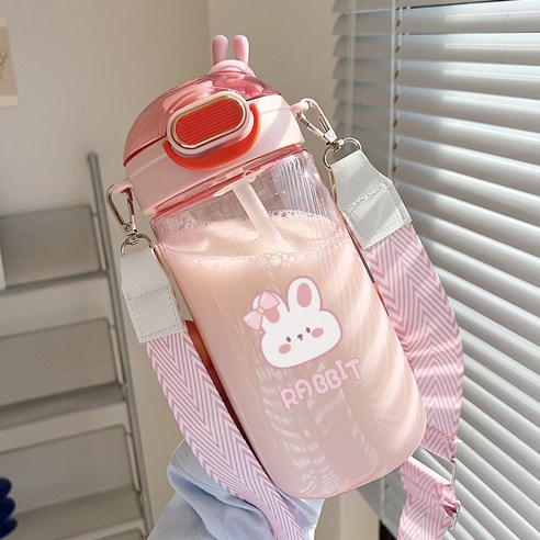 【휴대용 물병】물 컵 찾고 플라스틱 컵 대용량 물병 스타일 주전자 휴대용 드롭 방지, 색깔9