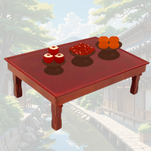 때깔좋은집 제사상크기 교자상 6인용 정교자 테이블 찻상 공부상 식사 밥상 69x51x24cm