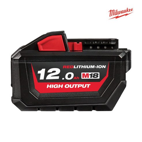 밀워키 18V 12.0Ah M18 RED 리튬이온 배터리 M18HB12, 1개