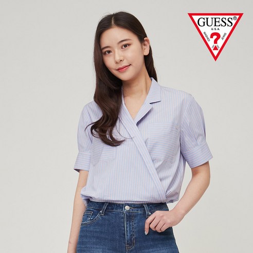 [매장정품] 게스 GUESS 여성 랩 스타일 반팔 셔츠 OM2W4221 551173