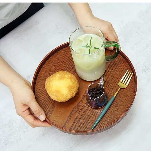 딱다구리 옻칠나무쟁반 원형트레이