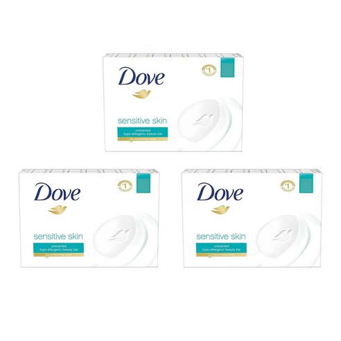 도브 센스티브 스킨 뷰티 바, 135g, 3개