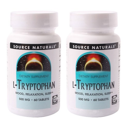 소스내츄럴스 L-트립토판 500mg 타블렛 무설탕 글루텐 프리, 60정, 2개