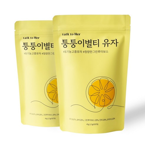 톡투허 퉁퉁이별 유자티, 1.5g, 30개입, 2개