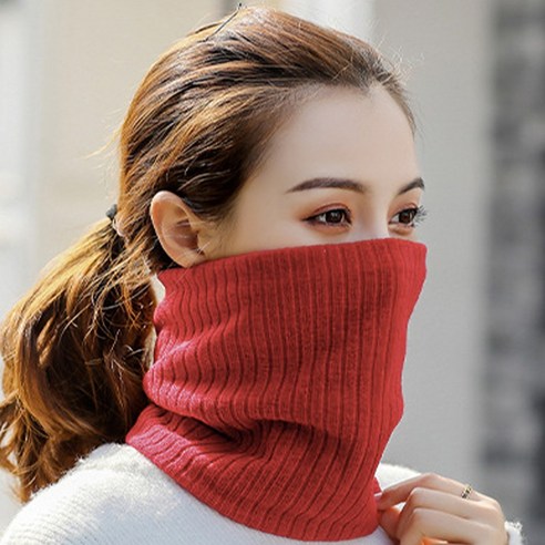 스타일몬 따뜻한 심플 니트 넥워머, 버건디1P