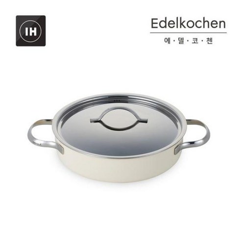 IH 인덕션 냄비 스텐냄비세트 6종, 18편수+20양수+24양수+24전골+28곰솥+30찜전골 에델코첸냄비 11 에델코첸 통3중 클래식L 전골냄비 24cm (아이보리), 단품, 단품