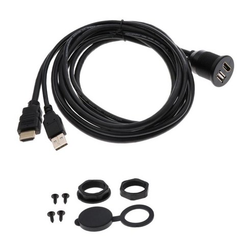 Ursmart 자동차 USB2.0 HDMI HDMI USB2.0 AUX 확장 자동차 플러시 마운트 케이블 2 미터, 설명한대로, 설명한대로