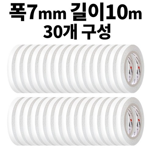 엠파이어 양면테이프 7mm x 10m, 화이트 반투명, 30개입