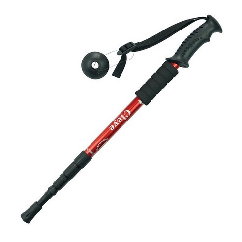 DFMEI.등산 스틱.Climbing staff--스틱 아웃도어 미끄럼 방지 접이식 충격 완화 트레킹 스틱 남녀, DFMEI.레드 (스트레이트 그립)