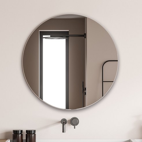 온미러 원형 거울 벽 노프레임 욕실거울 벽걸이형 70cm(지름)