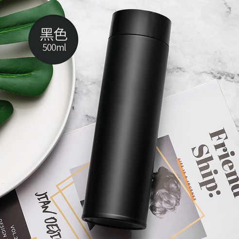 Poptven 주전자 304 단일 층 스테인리스 스포츠 주전자 자전거 타고 야외 주전자, 500ml, B13 기장 블랙