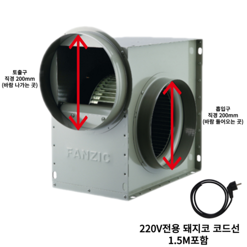 저소음 스프레이부스 배기 송풍기