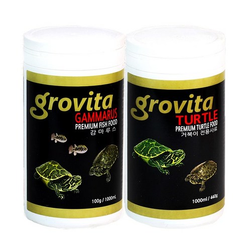 그로비타 거북이 먹이 세트 : 대용량 1000 사료+ 감마루스
