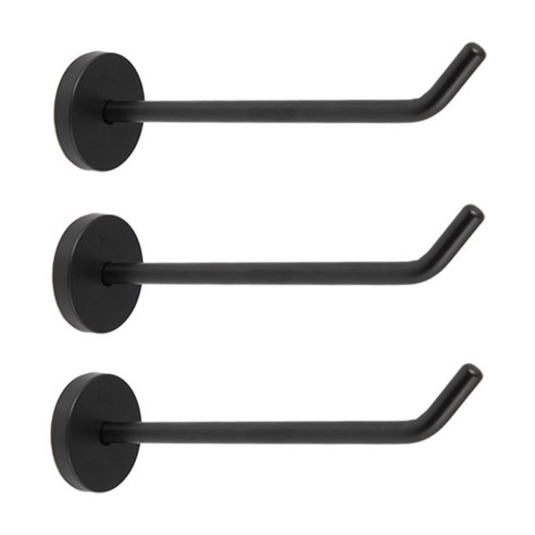 철물대장 벽면 후크 돌출걸이 세트 피스고정형, 블랙 대 150mm(3개), 3개