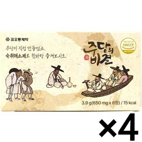 주당의비결 프리미엄 숙취해소제 알약타입, 3.9g, 4개