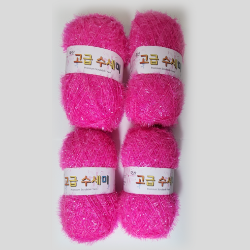 울클럽 별꽃수세미 만들기 DIY 고급수세미실 80g 4볼세트 (총 320g), 125형광라즈베리, 1개