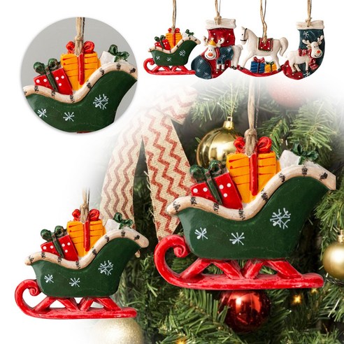 브랜드없음 4 조각 크리스마스 휴일 나무 장식 눈사람 산타 장식품입니다