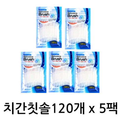 우일프라텍 치간칫솔형 이쑤시개 120개입 X 5봉 총600개 넉넉한수량, 5개