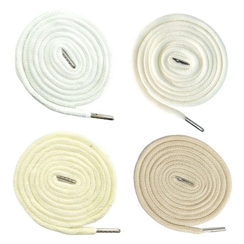 (4개세트) 140cm 원형 후드끈 바지끈 후드티 끈 츄리닝 허리끈 철팁 스트링 35색상, 4색혼합(화이트/백아이보리/아이보리/연베이지), 4개