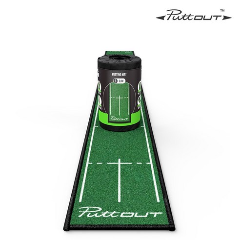 퍼트아웃 퍼팅매트 슬림 폭이좁은 퍼터매트 퍼팅연습기, 1개