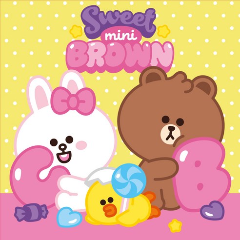 DIY 보석십자수 캔버스형 25*25 라인프렌즈 다이아몬드 페인팅 토이앤퍼즐, 1개, 스위트 미니 프렌즈
