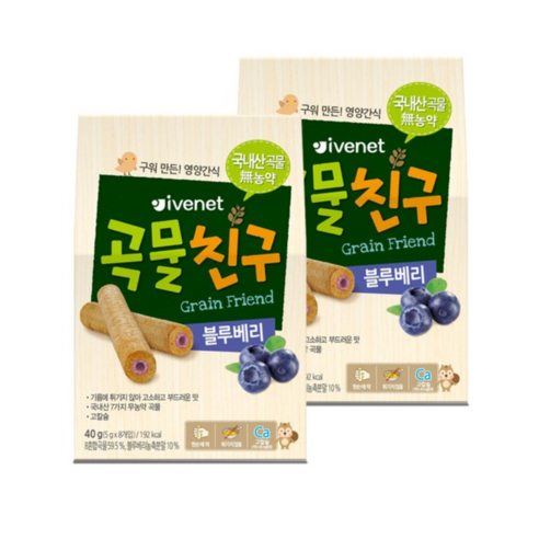 아이배냇 곡물친구, 블루베리, 40g, 2개