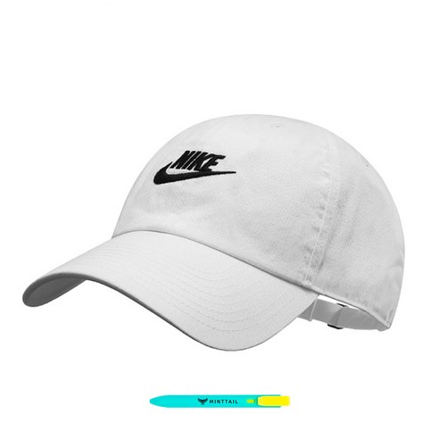   Nike Heritage 86 Puccura Washed Cotton Cap Hat White + Bookmark Ball Pen