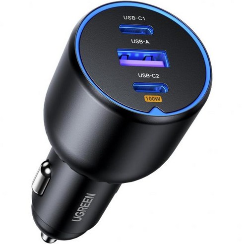 1873427 UGREEN 130W 시가소켓 usb-c 카차저 3포트PD100W/30W+SCP22.5WPD3.0/QC4.0/PPS가능 차량용충전기 컴팩트 사이즈 내구성 시가 소