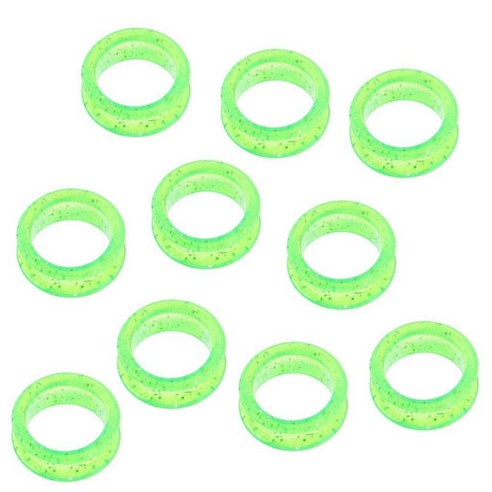 10 pcs 스파크 컬러 가위 링 삽입기 핑거 링, 라이트 그린, 고무