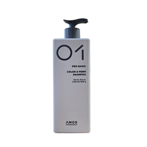 아모스 프로 베이직 칼라 앤 펌 샴푸, 칼라앤펌 컨디셔너1000g 파우치4g, 1개, 1L