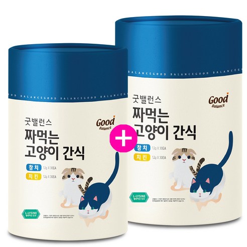 굿밸런스 짜먹는 고양이 간식 플러스, 참치 30p + 치킨 30p, 2세트