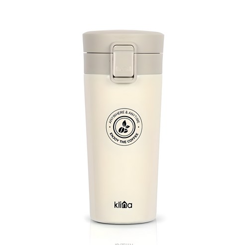 클리나 카페홀릭 보온보냉 원터치 텀블러, 아이보리, 350ml, 1개