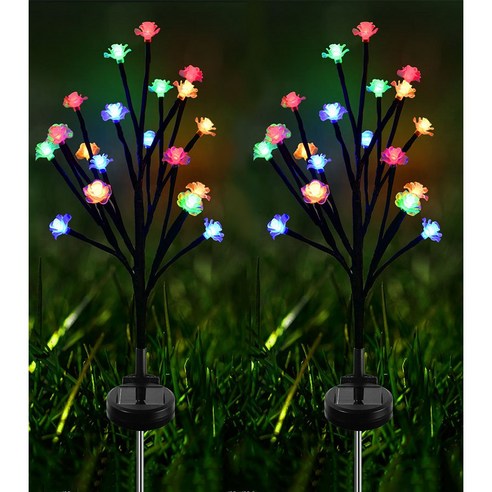 태양광정원등 LED잔디등 LED 태양열 꽃등 태양광야외등 2Pcs, 장미등