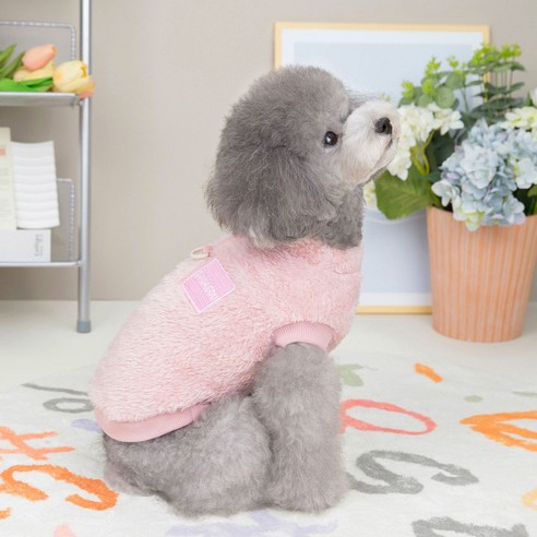 별숲 강아지 양털 조끼, 핑크, 1개