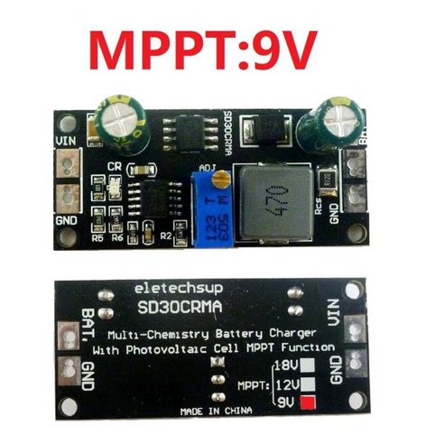 MPPT 태양광 컨트롤러 리튬 LiFePO4 티탄산염 배터리 충전기 모듈 충전 보드 1A 3.2V 3.7V 3.8V 7.4V 11.1V 14.8V, [03] 9V