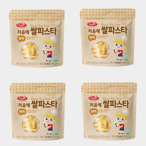 베베스트 처음에 쌀파스타 현미, 100g, 4개
