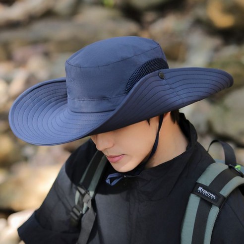노나스 등산 모자 낚시 캠핑 사파리 벙거지 와이드 버킷햇, 단일구성, 블랙