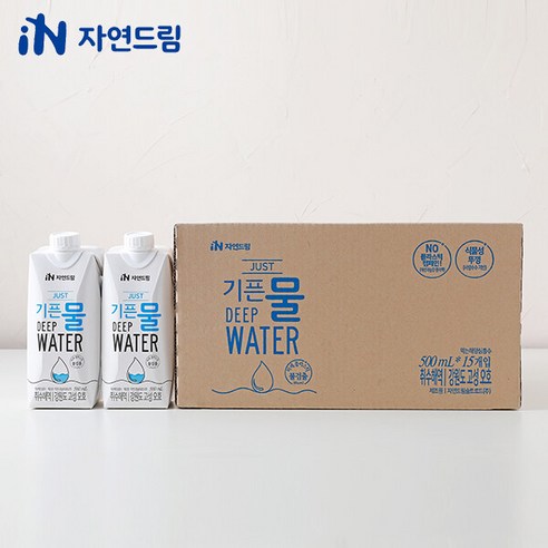 [공식판매처] 자연드림 종이팩 생수 해양심층수 JUST기픈물, 330ml, 18개