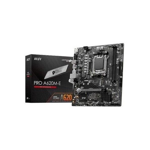 MSI 프로 A620M-E 게이밍 데스크톱 마더보드 - AMD A620 칩셋 소켓 AM5