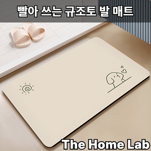 더홈랩 빨아쓰는 규조토 미끄럼방지 발매트 주방 현관 욕실, 해피댕댕, 1개