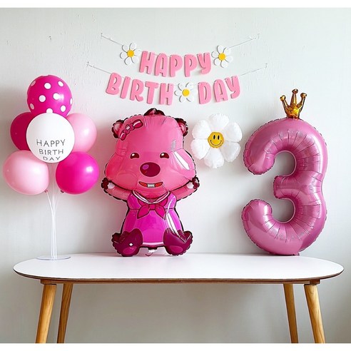 [하루비파티] 캐릭터풍선 두돌생일 생일파티세트, 루피3, 1개