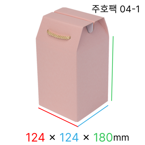 주호팩 끈손잡이 다용도 선물상자 04-1 (124x124x180), 연분홍, 10개