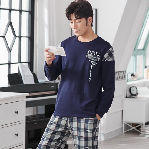 2021 봄 남성 잠옷 긴팔 가을 겨울 세트