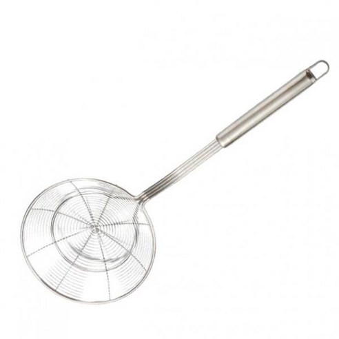 스테인리스 스키머 여과기 국자 대중음식점 가정 배수장치 튀김, 16cm, 실버, 스테인레스 스틸